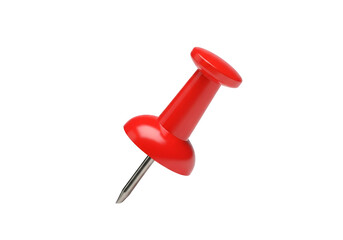 Close-up of red pushpin on black background for office or bulletin board use