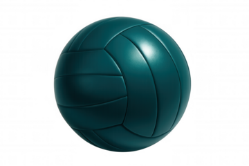 Classic teal volleyball ball rotating on transparent background, perfect for sports-related projects