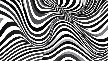 Abstract black and white wavy stripes (6)