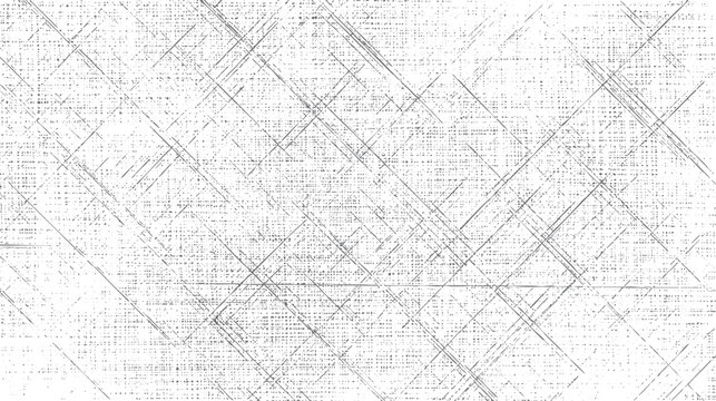 Geometric grunge lines background. Abstract diagonal grid scratch texture. Industrial technical sketch noise pattern overlay.