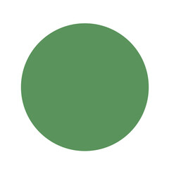 Simple Flat Circle Button Geometric Design Element in Olive Green