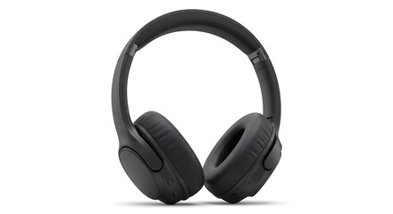 Fototapeta premium Sophisticated Black Headphones with Sleek Design Offering Immersive Audio Experience for Modern Listeners and Professionals and Enjoying Music and Entertainment