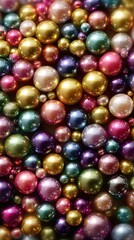 Close-up of colorful round beads