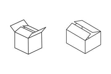 Minimal Box Icon Set. Packaging, Delivery, Parcel, Storage Symbols for UI and Web Design. Minimal Box Icon Set. Vector illustration. eps 10