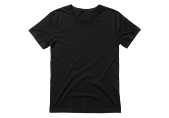 Black tshirt isolated on transparent background
