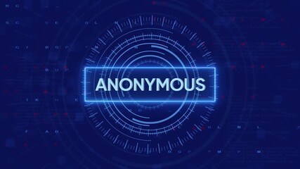 Anonymous digital interface with cyber security concept and technical data display - Powered by Adobe