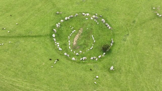 Ballynoe stone circle aerial footage
