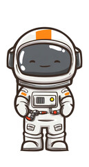 Fototapeta premium Happy astronaut floating in space, children's book illustration