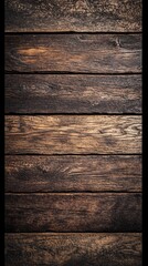 Stacked Dark Stained Wooden Planks