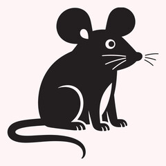 Silhouette of a Mouse Rodent Vector Illustration