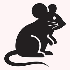 Silhouette of a Mouse Rodent Vector Illustration