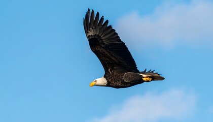 Majestic bird in flight against a clear blue sky (1)