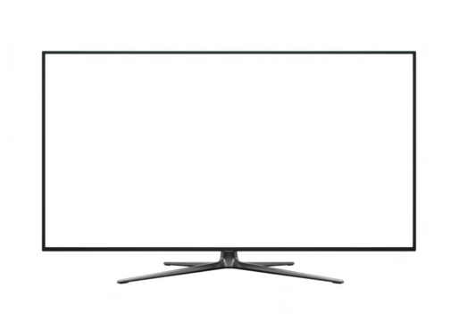 Modern television screen isolated on transparent background