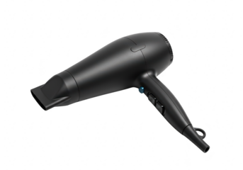 Black hairdryer isolated on transparent background