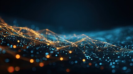 Abstract digital network.  Complex data flow