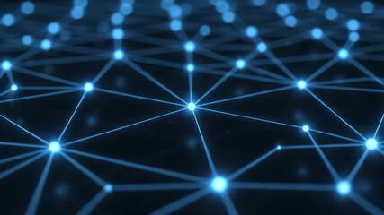 Growing Neural Network: Artificial Intelligence Concept - Abstract 3D animation depicting a neural network growing and connecting. - Powered by Adobe