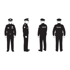 police officer icon siluit