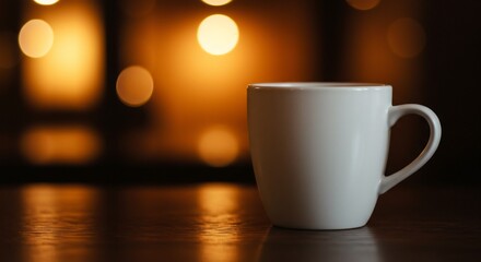 Obraz premium 温かい飲み物、コーヒーカップ、夜