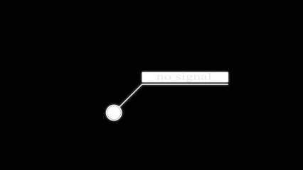 White no signal text box with circle on black background