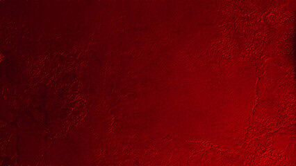 Abstract old aged damaged cracked grunge dark red colored concrete cement plaster facade wall texture colorful background banner panorama wide pattern