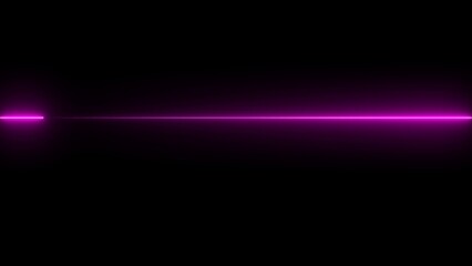 Bright Magenta Neon Line on Black Background horizontal