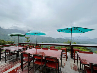 Restaurant view at a mountain resort in Thailand.
