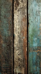 Weathered, vertical wooden planks, multiple colors