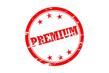 PREMIUM - Red Rubber Stamp with text PREMIUM
