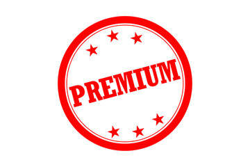 PREMIUM - Red Rubber Stamp with text PREMIUM
