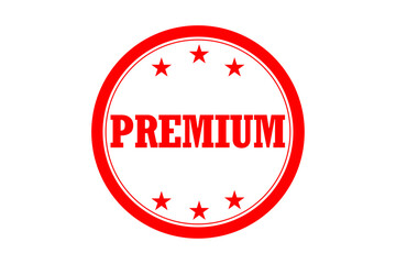 PREMIUM - Red Rubber Stamp with text PREMIUM

