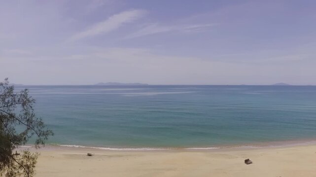 Moving up, view of beautiful sea in Besut, Terengganu