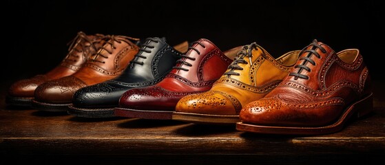 Row of colorful brogues