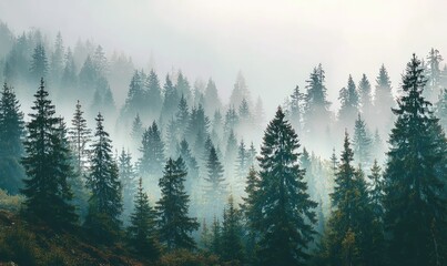 Obraz premium Misty mountain forest (2)