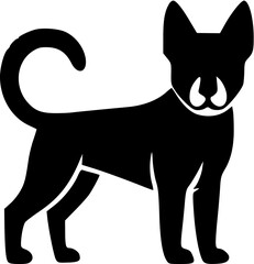 Black dog icon illustration white background
