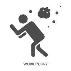 Work Injury Icon Line Style. Design Vector Illustration