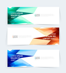 Geometric banner design with Vector presentation template.