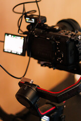 Audiovisual work team, monitoring and recording with their cameras