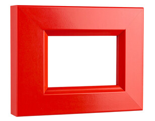 red wooden picture frame