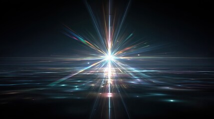 Obraz premium Radiant starburst over a dark surface