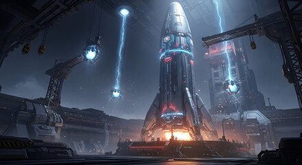 Futuristic Strategic Defence Missile Concept Art