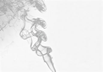 Abstract smoke swirls isolated on transparent background