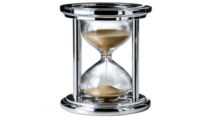 Time's Golden Cascade: A timeless hourglass, elegant and symbolic, captures the preciousness of moments slipping away, a reminder of time's relentless passage.