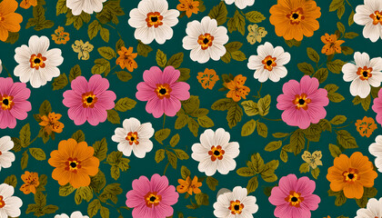 seamless retro floral pattern