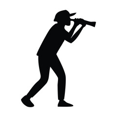 Photographer Silhouette Vector – Person Holding Camera and Taking Photo