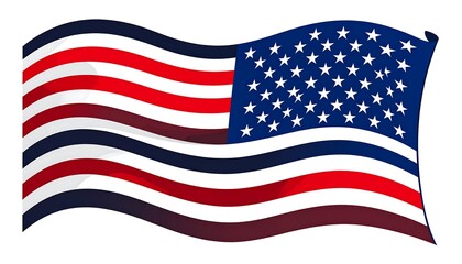 Illustration of an American flag waving
