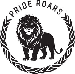 Obraz premium Powerful lion emblem represents strength and leadership