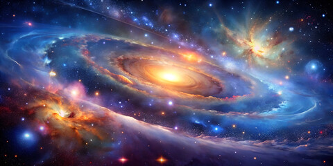 Obraz premium Abstract cosmic galaxy with stars and nebula