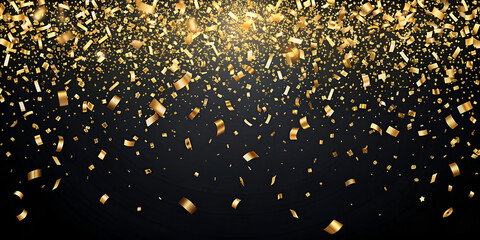 Elegant gold confetti on black