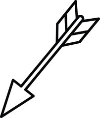 Straight arrow pointing down, isolated on white background, symbolizing direction, targeting, or navigation in a simple and minimalist design