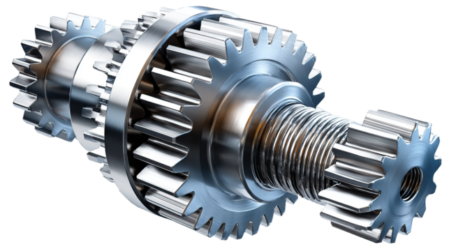 Precision Gears: A meticulously crafted cluster of steel gears interlocks, showcasing the intricate mechanics of engineering and industry.